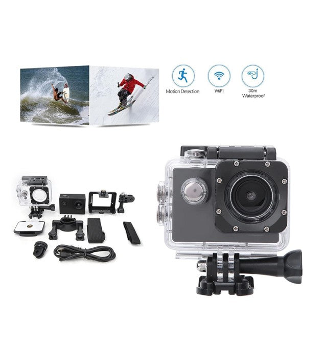 1080p Waterproof Action Camera with 2″ LCD Screen - 140° Wide Angle Lens