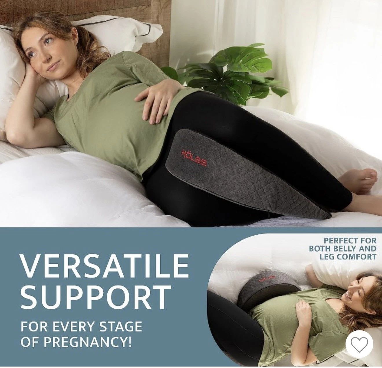 Kolbs 4″ Memory Foam Pregnancy Wedge Pillow – Maternity Support Pillow