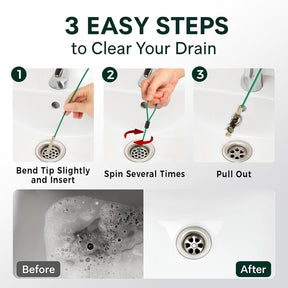 5pk 30″ Drain Snake Hair Clog Remover – Flexible Pipe Cleaning Tool for Sink