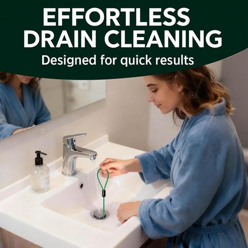 5pk 30″ Drain Snake Hair Clog Remover – Flexible Pipe Cleaning Tool for Sink