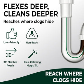 5pk 30″ Drain Snake Hair Clog Remover – Flexible Pipe Cleaning Tool for Sink