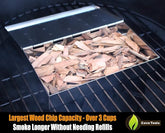 Stainless Steel Grill Smoker Box for Wood Chips – Hinged Lid BBQ Smoking Box