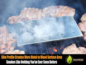 Stainless Steel Grill Smoker Box for Wood Chips – Hinged Lid BBQ Smoking Box