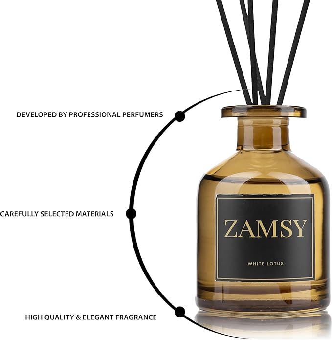 Lotus Reed Diffuser –  3.38oz Aromatherapy Oil with Fiber Reed Sticks