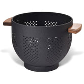 5.5 Quart Metal Colander with Wood Handle – Powder Coated Steel Strainer Basket