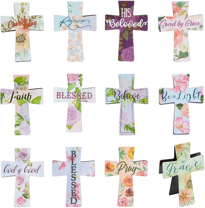 24pk Christian Cross Magnetic Bookmarks – Inspirational Religious Bookmarks