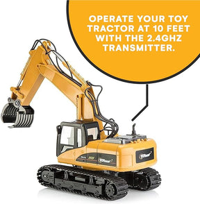 RC Excavator Toy – Full Functional Remote Control Construction Vehicle with Metal Shovel