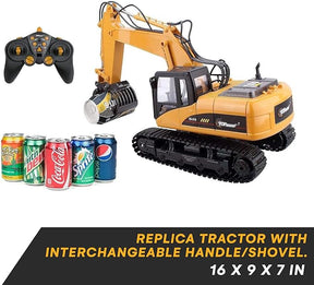 RC Excavator Toy – Full Functional Remote Control Construction Vehicle with Metal Shovel