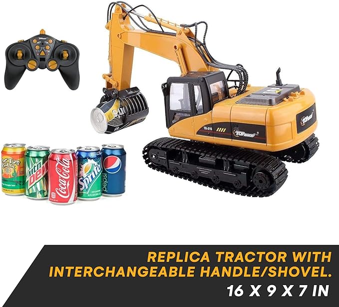 RC Excavator Toy – Full Functional Remote Control Construction Vehicle with Metal Shovel