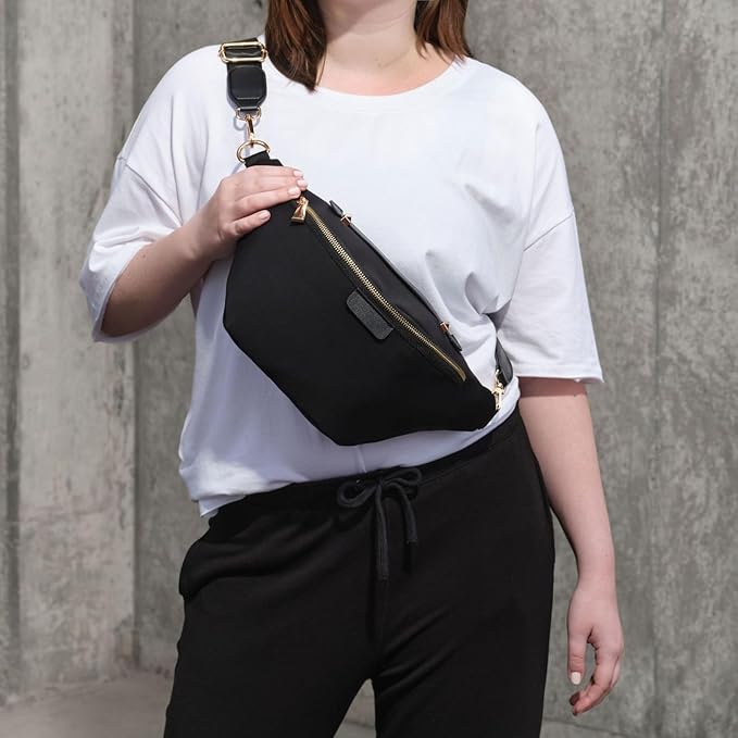 Plus Size Crossbody Fanny Pack & Sling Bag – Adjustable Strap Waist Bag, Water Resistant