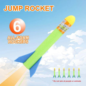 Jump Rocket Launcher Toy – Stomp Powered Rocket Set with 6 Foam Rockets