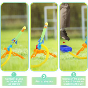 Jump Rocket Launcher Toy – Stomp Powered Rocket Set with 6 Foam Rockets