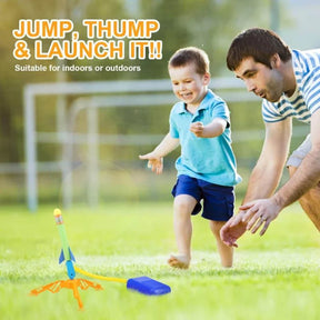 Jump Rocket Launcher Toy – Stomp Powered Rocket Set with 6 Foam Rockets