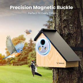 Adjustable Birdhouse with Rotating Entrance – Wooden Outdoor Nest Box with Easy Clean Side Door