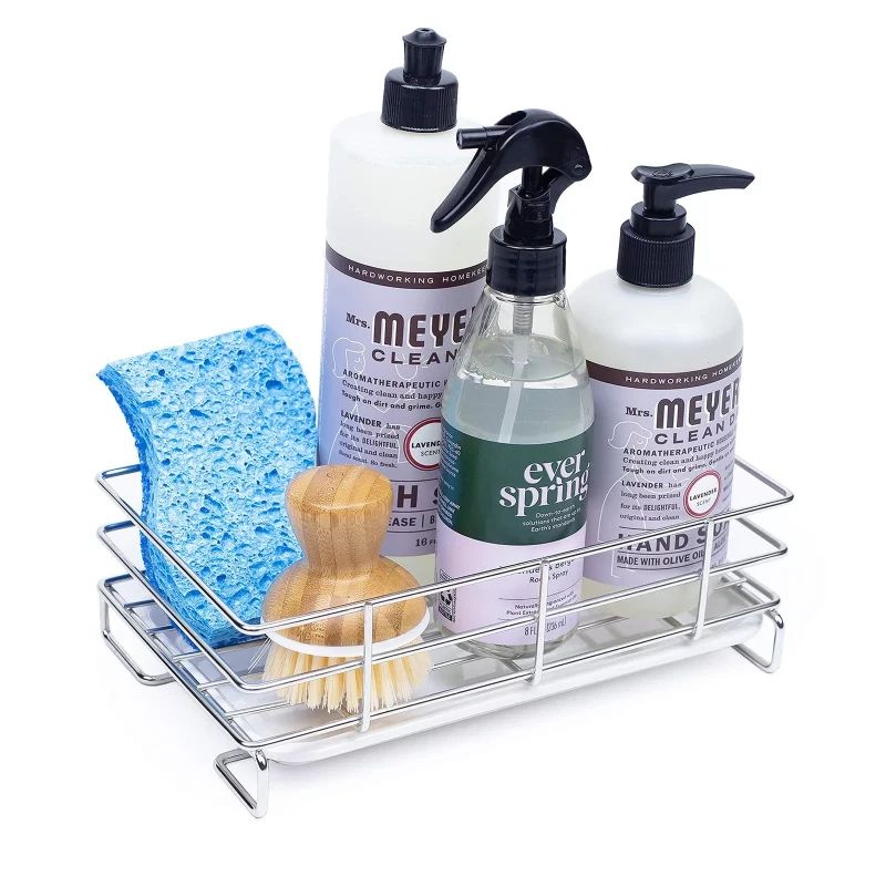 Kitchen Sink Caddy Organizer – Sponge & Soap Holder with Drip Tray
