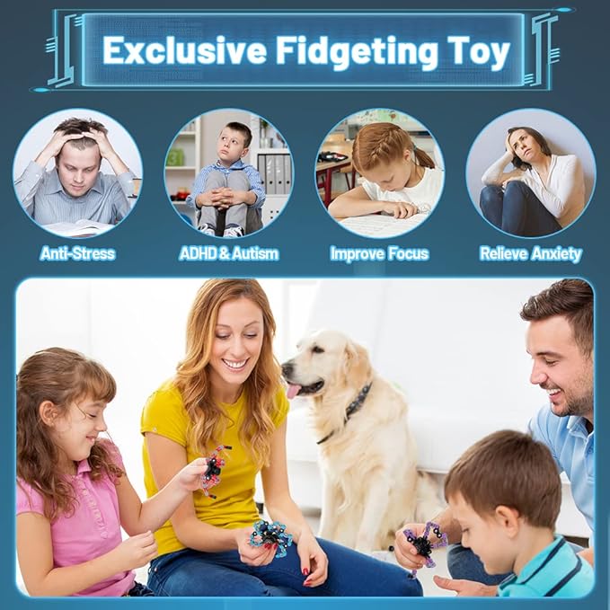 10pk Transformable Fidget Spinner Toy – Robot Chain Spinner Desk Toy