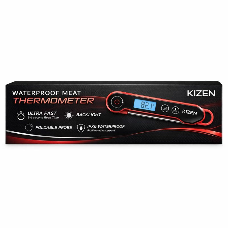 Kizen Digital Waterproof Instant Read Meat Thermometer with Battery Included