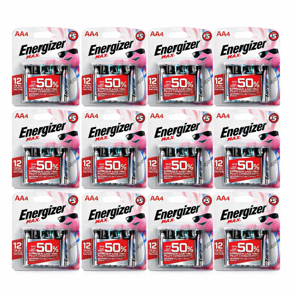 Energizer MAX AA Batteries (48ct or 96ct) Long Lasting Alkaline Double