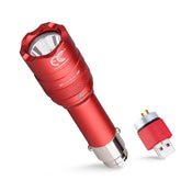 Rechargeable LED Car Flashlight with USB & 12V Charger | 250 Lumens Emergency Light with Window Breaker (Red or Orange shipped randomly)