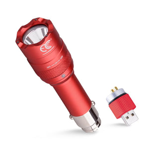 Rechargeable LED Car Flashlight with USB & 12V Charger | 250 Lumens Emergency Light with Window Breaker (Red or Orange shipped randomly)