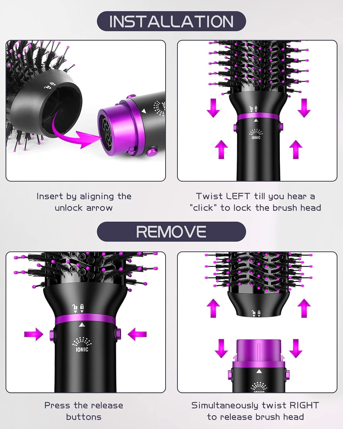 4-in-1 Ionic Hair Dryer Brush & Professional Styling Set