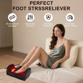 Professional Shiatsu Foot and Calf Massager with Heat – 3 Intensity Levels - Black or Gray