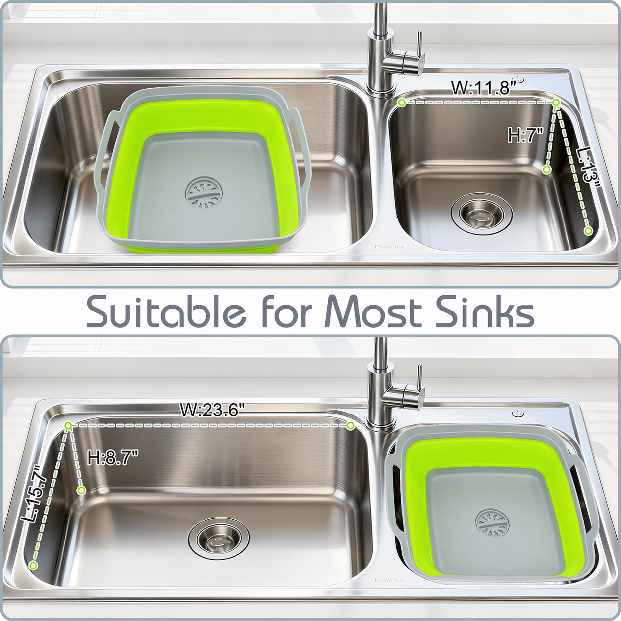 2.5-Gallon Collapsible Camping Sink with Drain Plug and Carry Handles