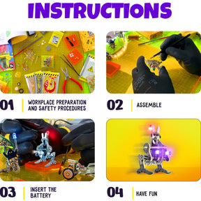 FIVE SKILLS CRAZY BOTS: 5-in-1 DIY STEM Robotics Kit with 5 Bonus Batteries