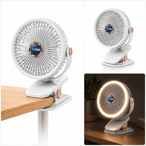 GeekTek Clip-N-Cool Rechargeable Clip Fan with 360° Rotation – White