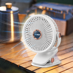 GeekTek Clip-N-Cool Rechargeable Clip Fan with 360° Rotation – White