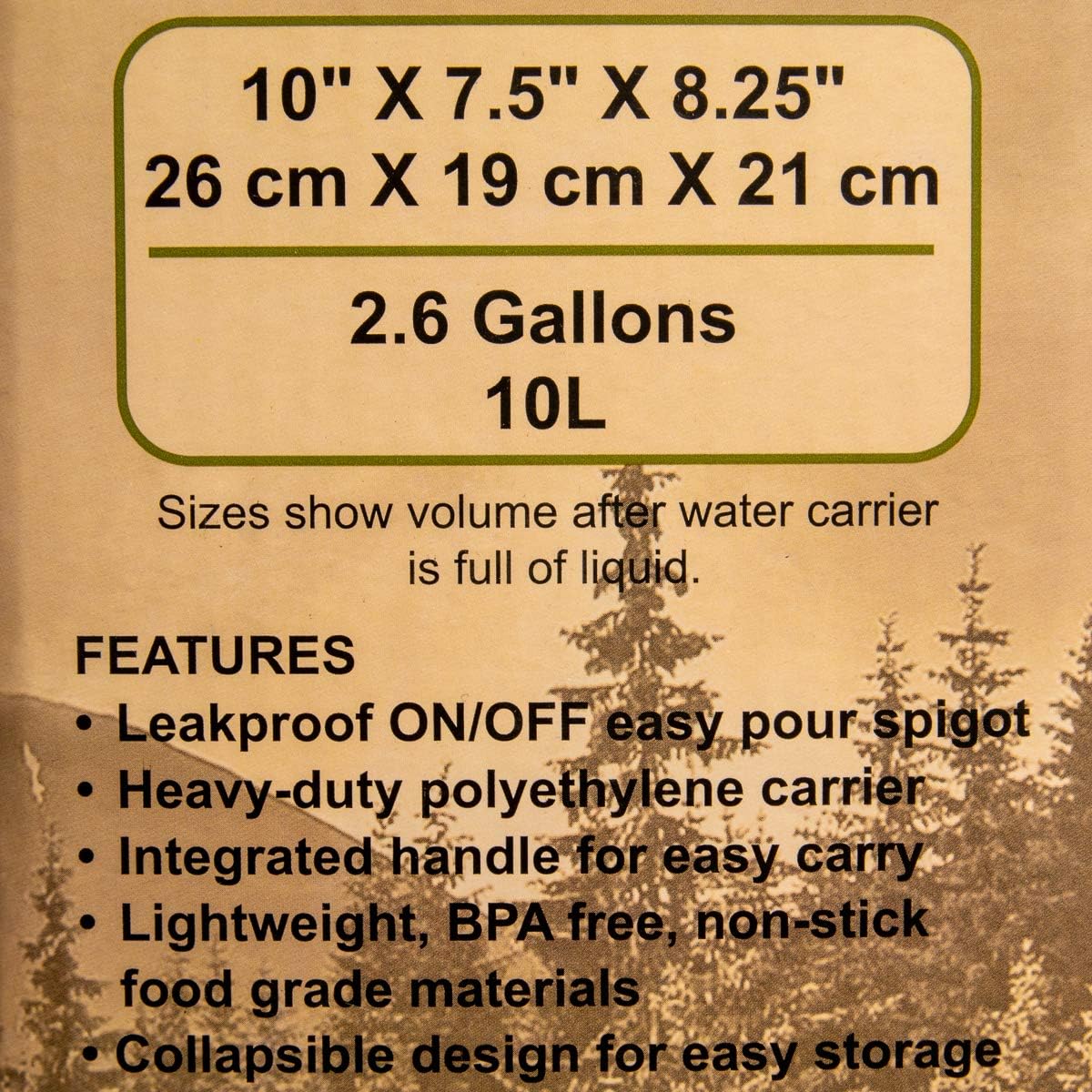 Outdoorsman 20L Collapsible Water Carrier with Spigot – BPA-Free Camping Water Jug