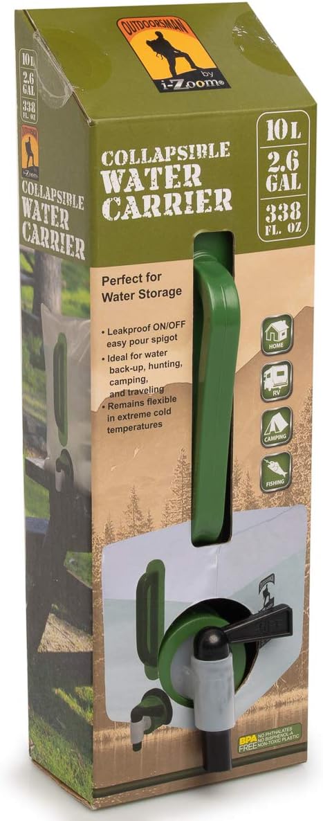 Outdoorsman 20L Collapsible Water Carrier with Spigot – BPA-Free Camping Water Jug