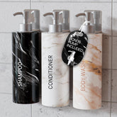 Luxury 3-Chamber Wall Mounted Shower Dispenser Set – No-Drill Marble Design