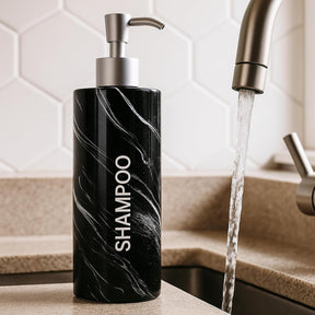 Luxury 3-Chamber Wall Mounted Shower Dispenser Set – No-Drill Marble Design