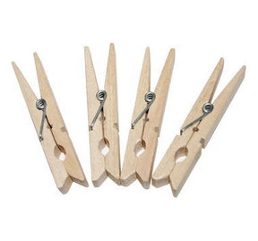 30-Pack Premium Wooden Moisture-Resistant Clothespins with Heavy-Duty Springs