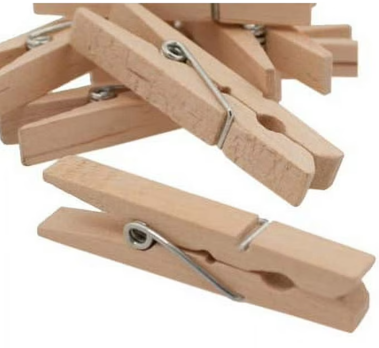 30-Pack Premium Wooden Moisture-Resistant Clothespins with Heavy-Duty Springs