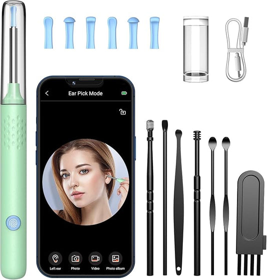 1080P Wireless Ear Wax Removal Tool with HD Camera, LED Lights & 7-Piece Accessory Kit