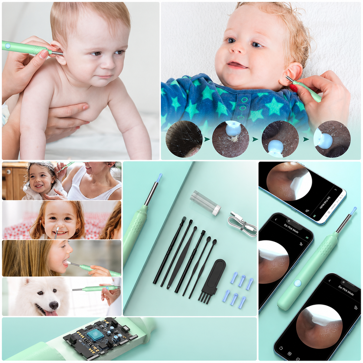 1080P Wireless Ear Wax Removal Tool with HD Camera, LED Lights & 7-Piece Accessory Kit