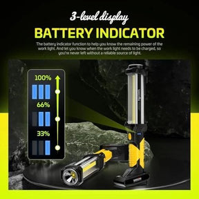 Rechargeable 5-Mode COB LED Work Light with Magnetic Base & Hands-Free Folding Hook