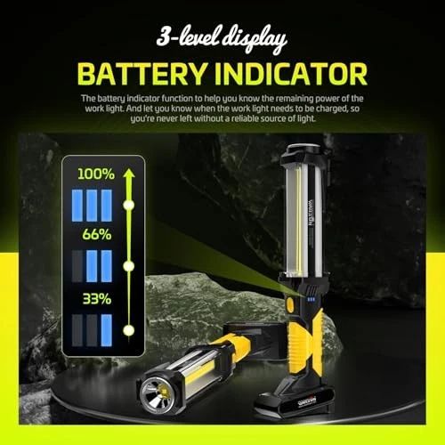 Rechargeable 5-Mode COB LED Work Light with Magnetic Base & Hands-Free Folding Hook