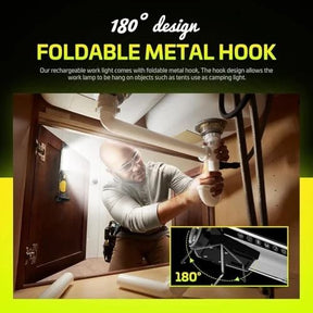 Rechargeable 5-Mode COB LED Work Light with Magnetic Base & Hands-Free Folding Hook