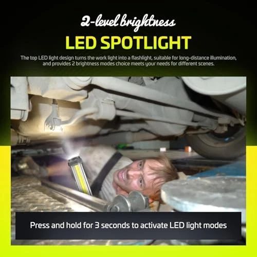 Rechargeable 5-Mode COB LED Work Light with Magnetic Base & Hands-Free Folding Hook