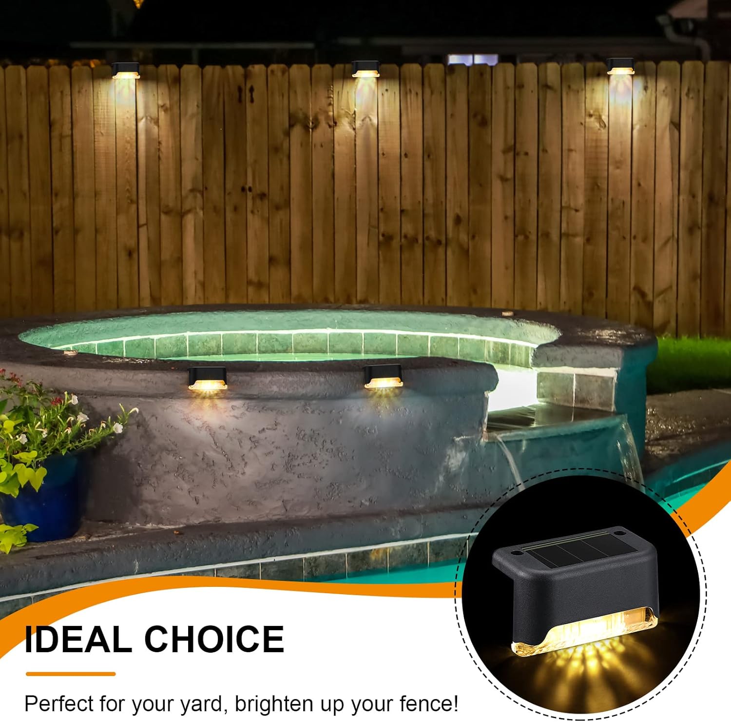 32-Pack Solar Powered Outdoor LED Deck & Step Lights – Waterproof Warm White