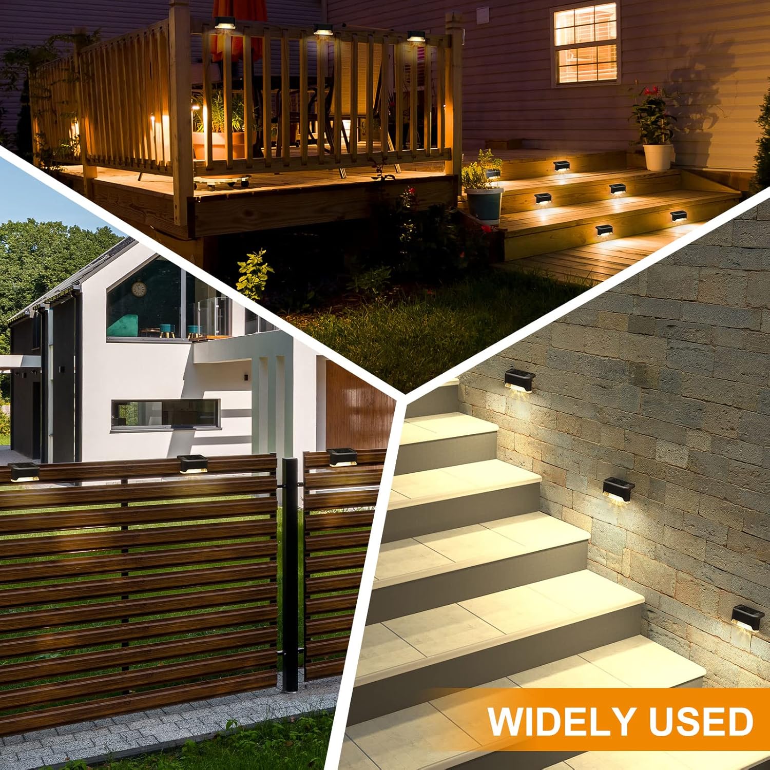 32-Pack Solar Powered Outdoor LED Deck & Step Lights – Waterproof Warm White