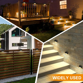 32-Pack Solar Powered Outdoor LED Deck & Step Lights – Waterproof Warm White