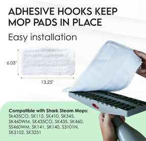 Turbo Microfiber 4-Pack Mop Pads for Shark Steam Mop SK Series & S Series - Shark Steam Replacement Pads