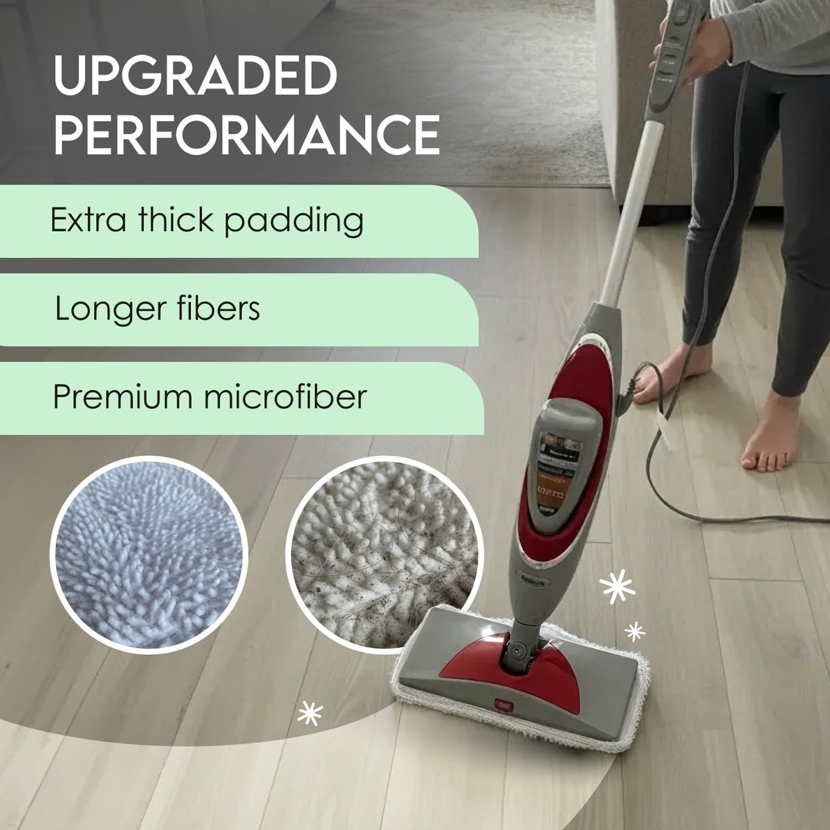 Turbo Microfiber 4-Pack Mop Pads for Shark Steam Mop SK Series & S Series - Shark Steam Replacement Pads