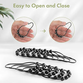 Premium Stainless Steel Roller Ball Shower Curtain Hooks – 12 Pack (Available in Black & Silver)