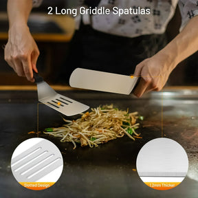 8pc Stainless Steel Griddle Tool Set - Blackstone Accessories Kit