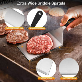 8pc Stainless Steel Griddle Tool Set - Blackstone Accessories Kit